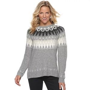 Women's Sonoma Goods For Life® Fairisle Pattern Pullover Sweater